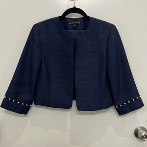 Preston & York Navy Cropped Blazer
